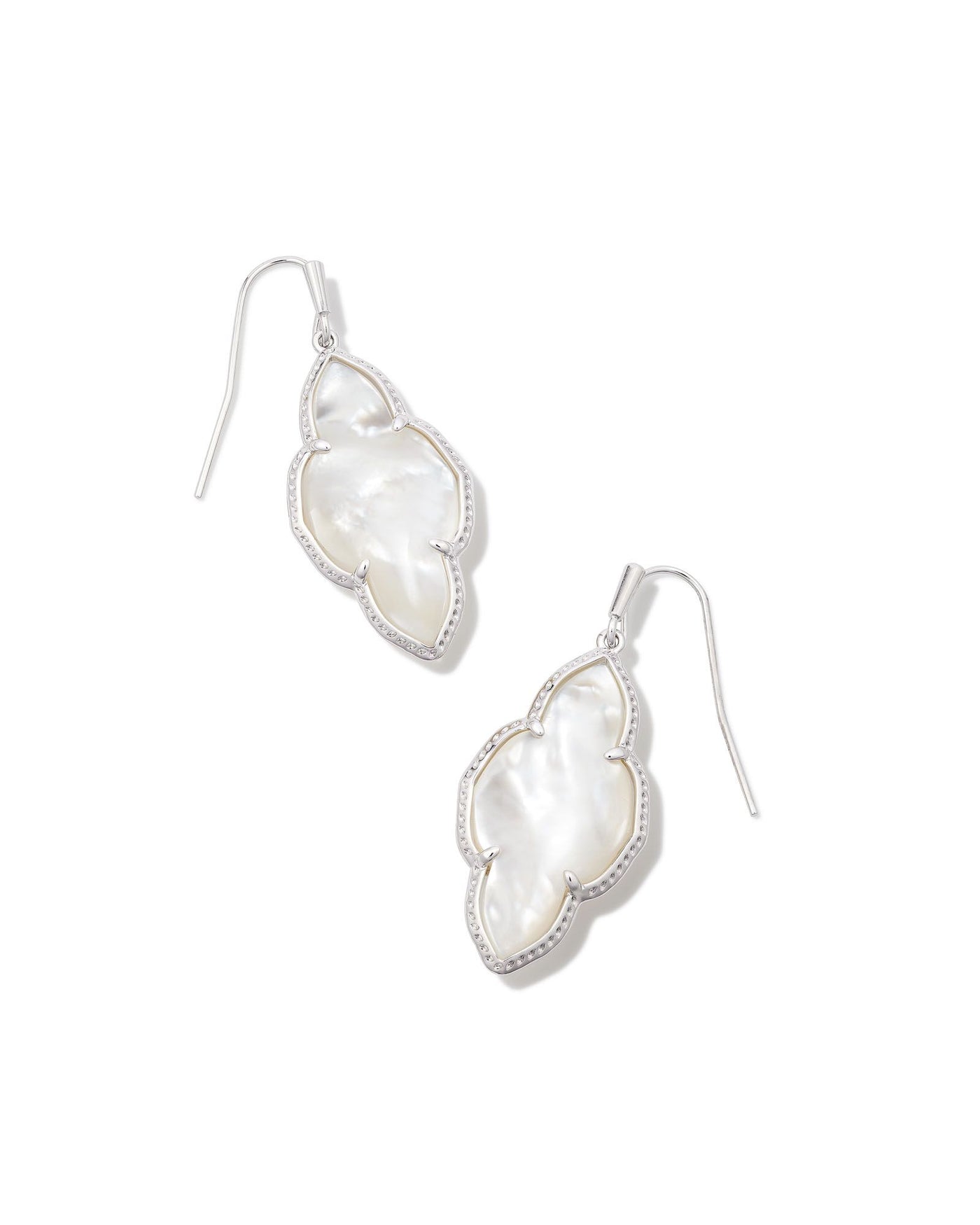Kendra Scott Abbie Drop Earrings Silver Ivory Mother Of Pearl-Earrings-Kendra Scott-Market Street Nest, Fashionable Clothing, Shoes and Home Décor Located in Mabank, TX
