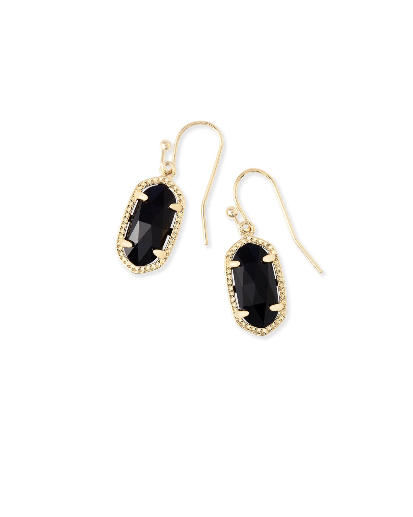 Kendra Scott Lee Gold Drop Earrings in Black Opaque Glass-Earrings-Kendra Scott-Market Street Nest, Fashionable Clothing, Shoes and Home Décor Located in Mabank, TX