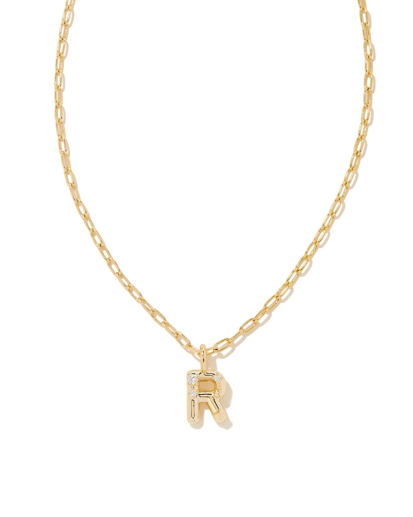 Kendra Scott Crystal Letter Pendant Necklace- Gold Metal-Necklaces-Kendra Scott-Market Street Nest, Fashionable Clothing, Shoes and Home Décor Located in Mabank, TX