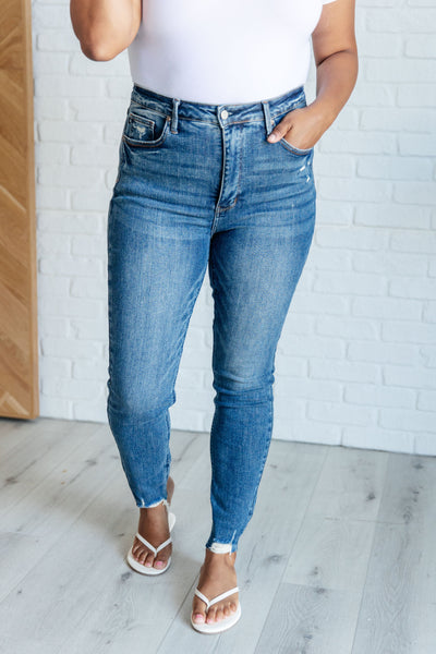 Alba High Rise Control Top Distressed Hem Skinny Jeans-Womens-Ave Shops-Market Street Nest, Fashionable Clothing, Shoes and Home Décor Located in Mabank, TX