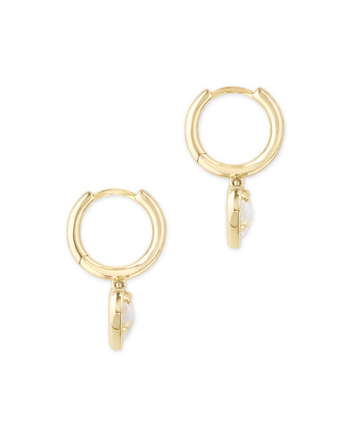 Kendra Scott Ari Heart Huggie Earrings in Gold Dichroic Glass-Earrings-Kendra Scott-Market Street Nest, Fashionable Clothing, Shoes and Home Décor Located in Mabank, TX
