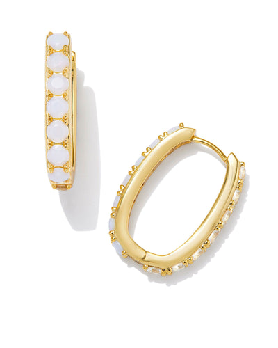 Kendra Scott Chandler Hoop Earrings White Opalite Mix-Earrings-Kendra Scott-Market Street Nest, Fashionable Clothing, Shoes and Home Décor Located in Mabank, TX