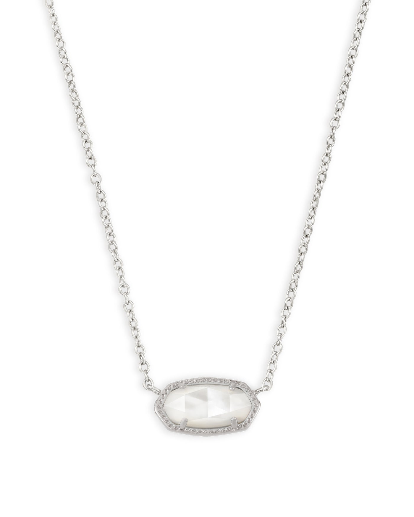 Kendra Scott Elisa Silver Short Pendant Necklace In Ivory Mother-Of-Pearl-Necklaces-Kendra Scott-Market Street Nest, Fashionable Clothing, Shoes and Home Décor Located in Mabank, TX