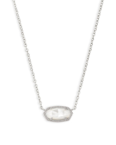 Kendra Scott Elisa Silver Short Pendant Necklace In Ivory Mother-Of-Pearl-Necklaces-Kendra Scott-Market Street Nest, Fashionable Clothing, Shoes and Home Décor Located in Mabank, TX