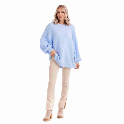 Blue View. Levi Sweater - One Size-Tops-Mud Pie-Market Street Nest, Fashionable Clothing, Shoes and Home Décor Located in Mabank, TX