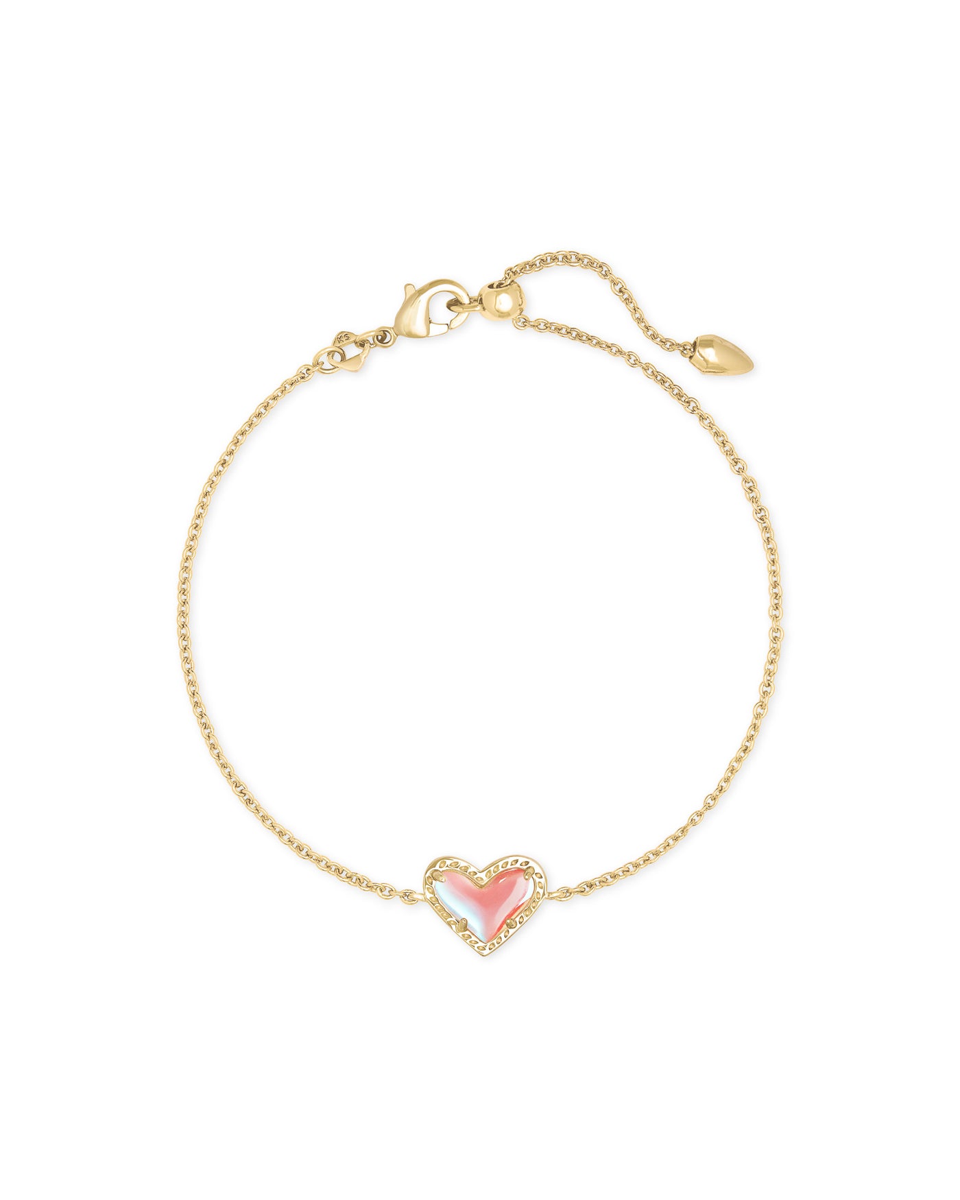 Kendra Scott Ari Heart Chain Bracelet in Gold Dichroic Glass-Bracelets-Kendra Scott-Market Street Nest, Fashionable Clothing, Shoes and Home Décor Located in Mabank, TX