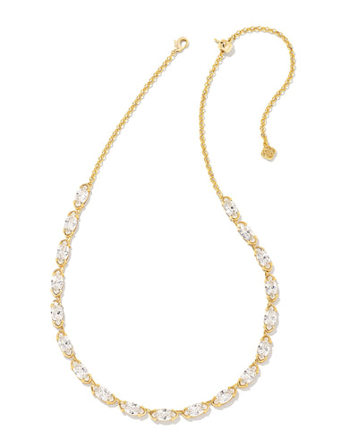 Kendra Scott Genevieve Strand Necklace Gold White CZ-Necklaces-Kendra Scott-Market Street Nest, Fashionable Clothing, Shoes and Home Décor Located in Mabank, TX