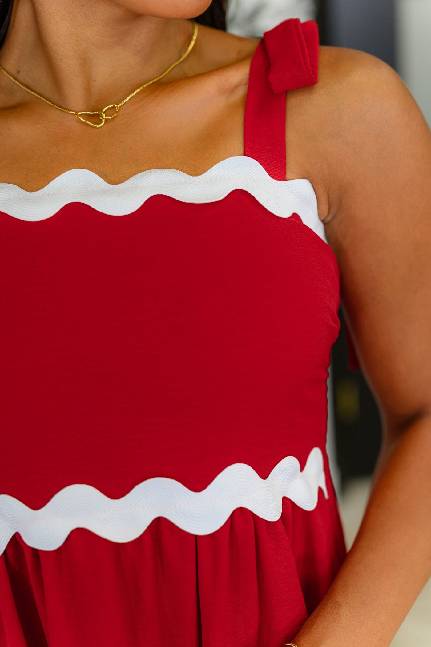 Acting Brand New Contrast Trim Crinkle Woven Dress-Womens-Ave Shops-Market Street Nest, Fashionable Clothing, Shoes and Home Décor Located in Mabank, TX