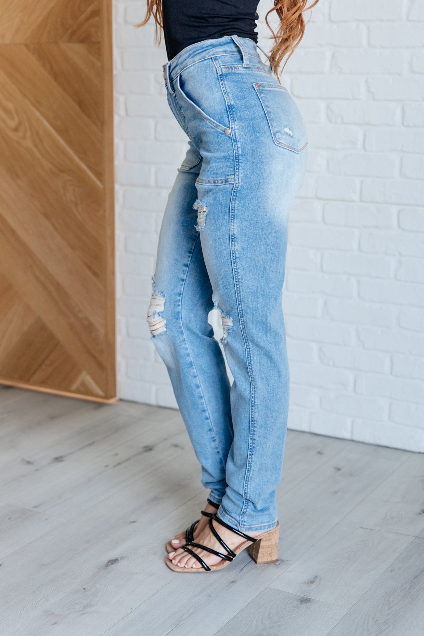 Aiden High Rise Patch Pocket Distressed Boyfriend Jeans-Womens-Ave Shops-Market Street Nest, Fashionable Clothing, Shoes and Home Décor Located in Mabank, TX