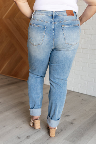 Aiden High Rise Patch Pocket Distressed Boyfriend Jeans-Womens-Ave Shops-Market Street Nest, Fashionable Clothing, Shoes and Home Décor Located in Mabank, TX