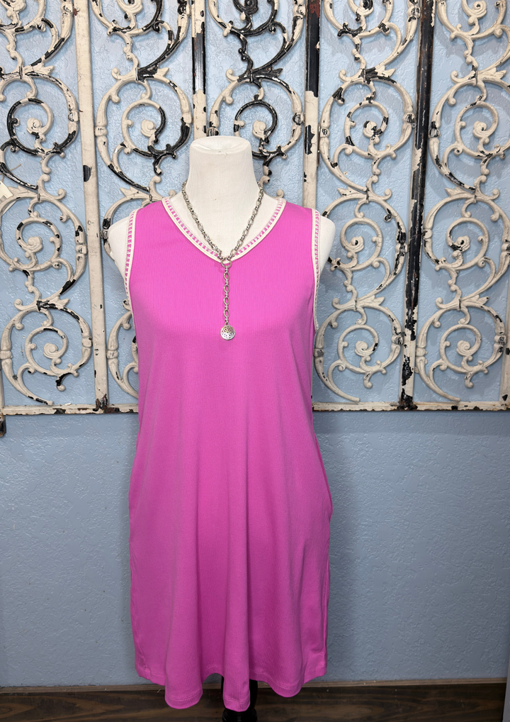 Airloom Trim Detail Mini Tank Dress-10-Dresses, Rompers &amp; Sets-Avenue Shops-Market Street Nest, Fashionable Clothing, Shoes and Home Décor Located in Mabank, TX