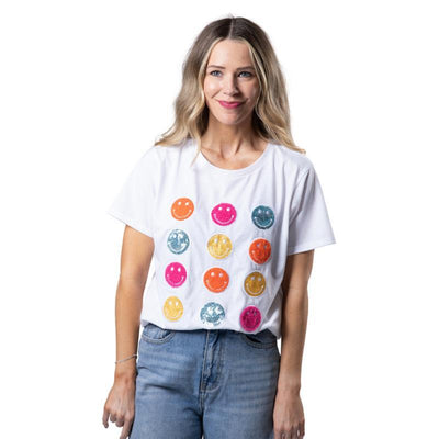 All Smiles Crewneck Tee-Tops-Jane Marie-Market Street Nest, Fashionable Clothing, Shoes and Home Décor Located in Mabank, TX