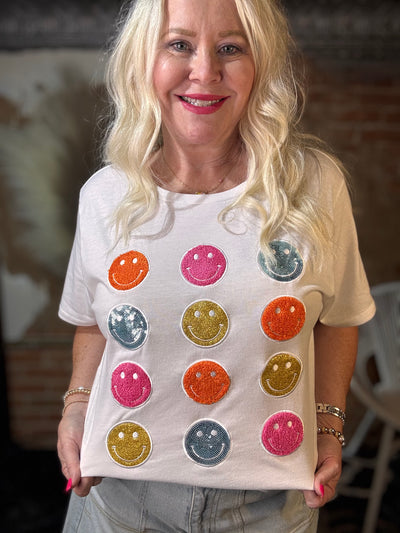 All Smiles Crewneck Tee-Tops-Jane Marie-Market Street Nest, Fashionable Clothing, Shoes and Home Décor Located in Mabank, TX