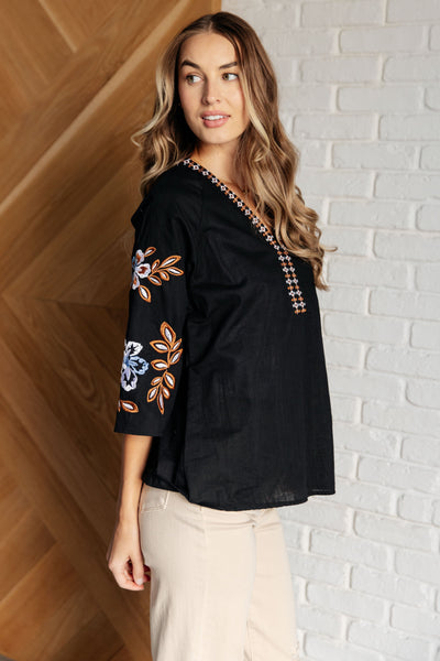 All In Me Embroidered V-Neck Blouse-Blouses-Ave Shops-Market Street Nest, Fashionable Clothing, Shoes and Home Décor Located in Mabank, TX