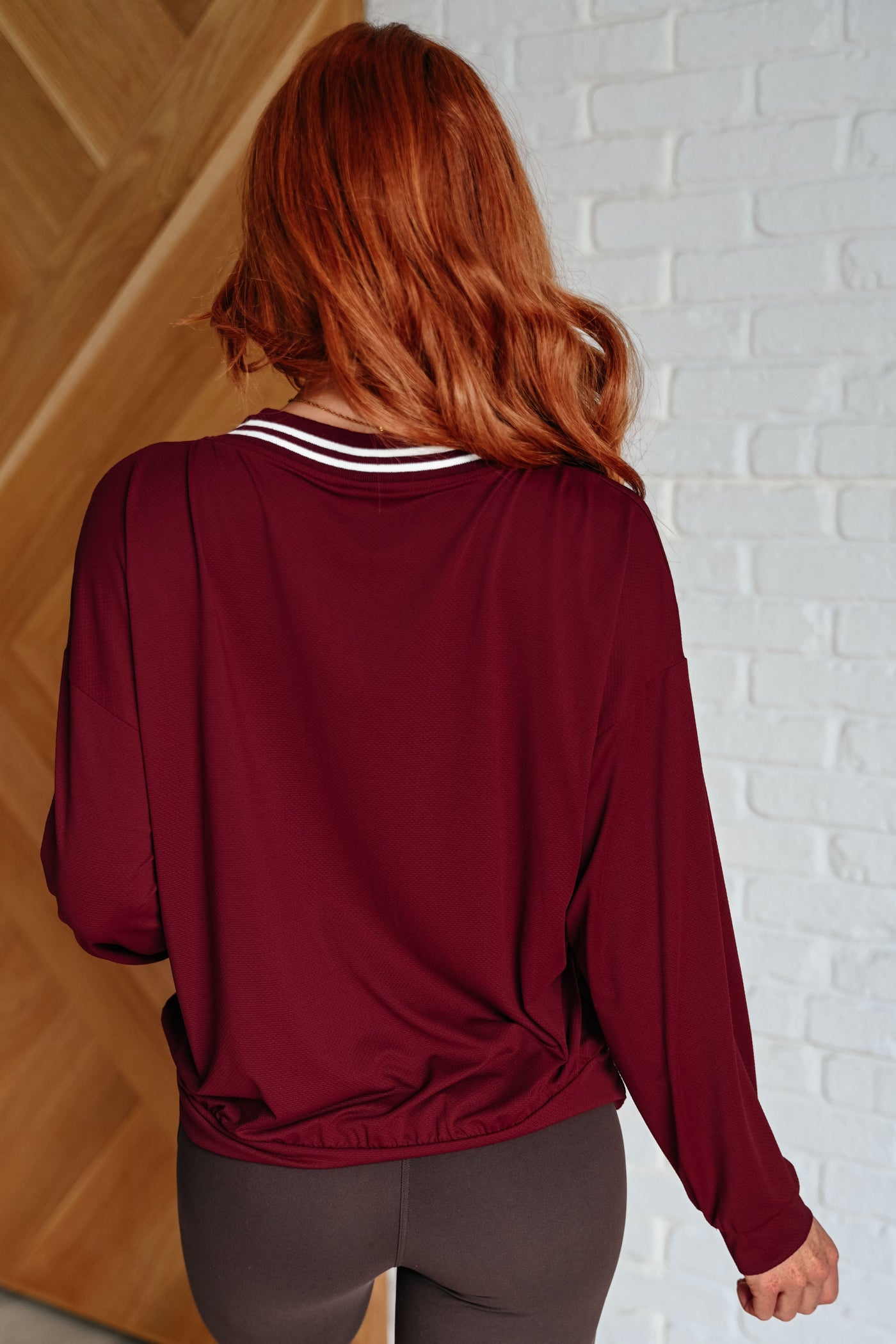 All Out Comfort V-Neck Pullover in Red Merlot-Tops-Ave Shops-Market Street Nest, Fashionable Clothing, Shoes and Home Décor Located in Mabank, TX