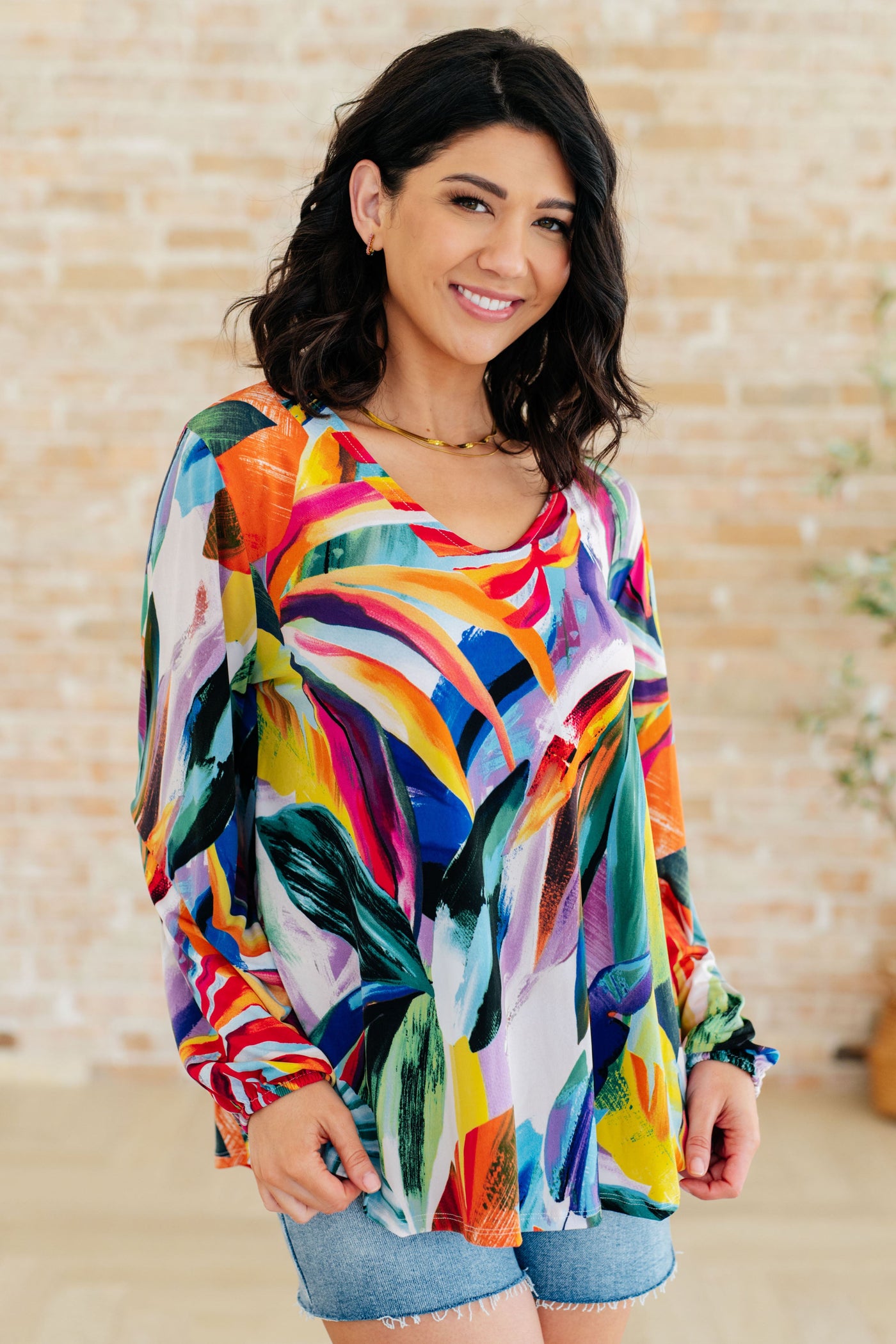 All Over The World Scoop Neck Blouse-Tops-Ave Shops-Market Street Nest, Fashionable Clothing, Shoes and Home Décor Located in Mabank, TX