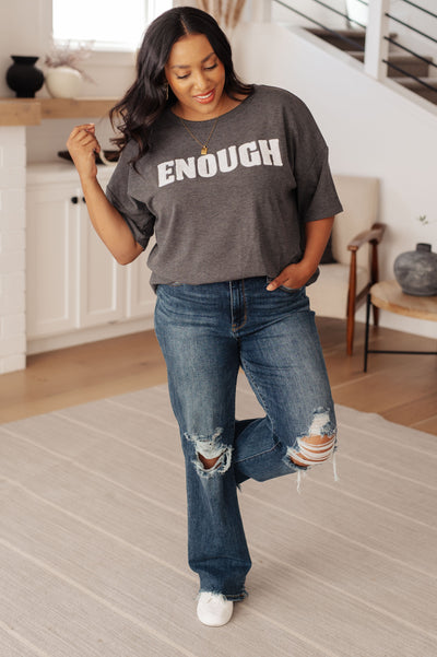 Always Enough Graphic Tee in Charcoal-Tops-Ave Shops-Market Street Nest, Fashionable Clothing, Shoes and Home Décor Located in Mabank, TX