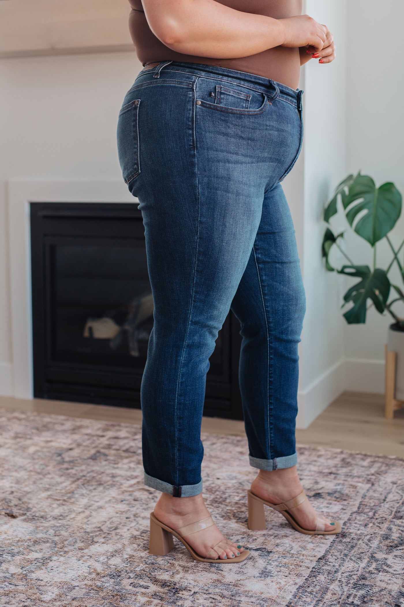 Amber Cuffed Slim Fit Dark Wash Jeans-Womens-Ave Shops-Market Street Nest, Fashionable Clothing, Shoes and Home Décor Located in Mabank, TX
