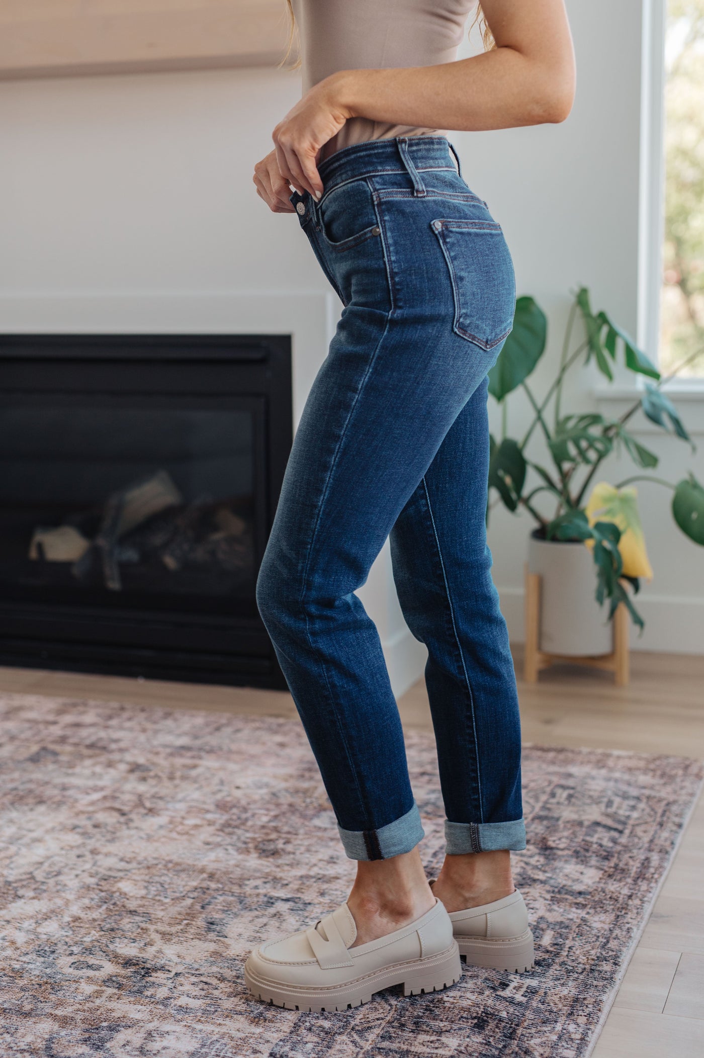 Amber Cuffed Slim Fit Dark Wash Jeans-Womens-Ave Shops-Market Street Nest, Fashionable Clothing, Shoes and Home Décor Located in Mabank, TX