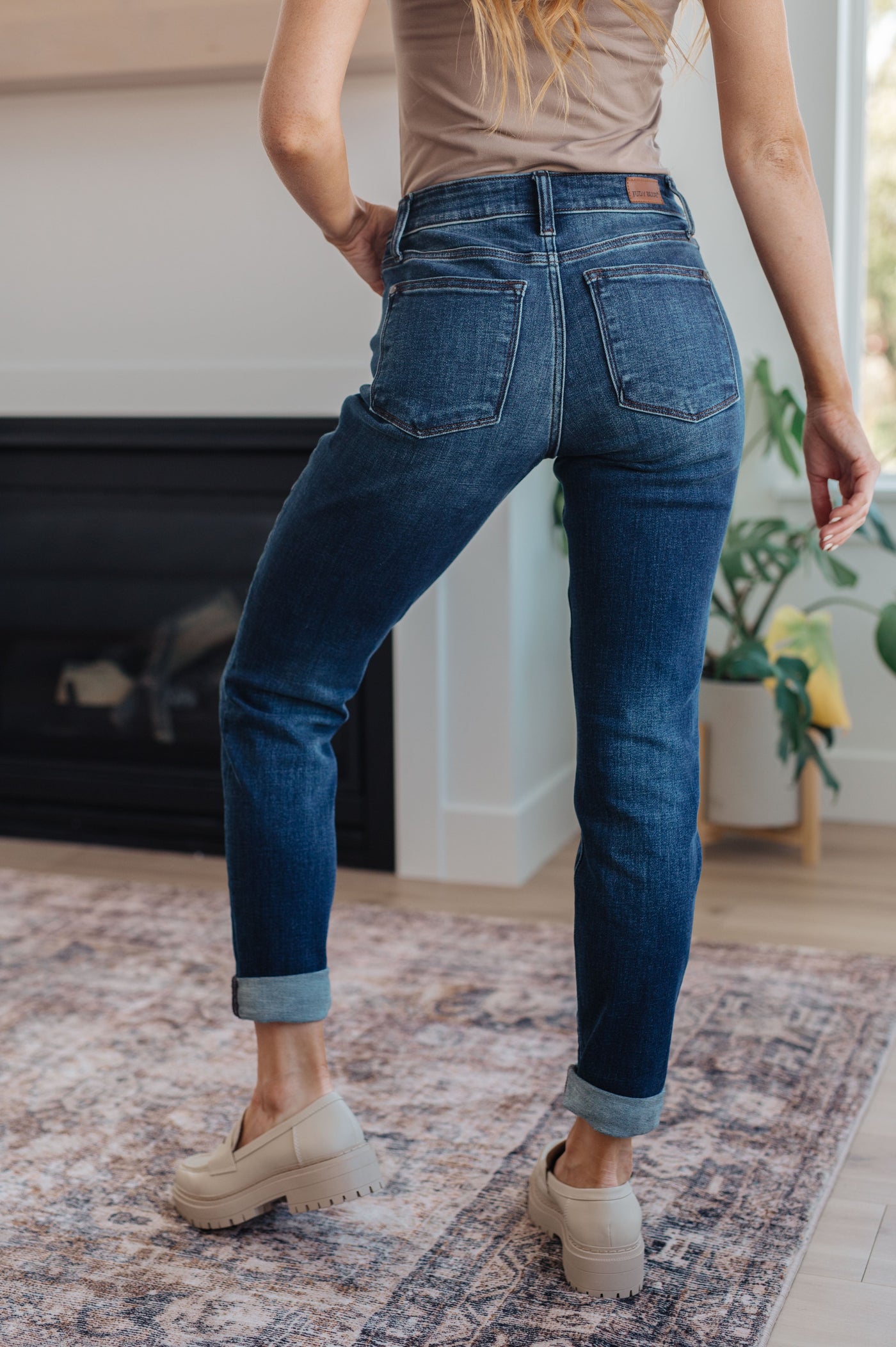 Amber Cuffed Slim Fit Dark Wash Jeans-Womens-Ave Shops-Market Street Nest, Fashionable Clothing, Shoes and Home Décor Located in Mabank, TX