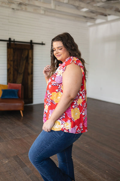 Among The Flowers Floral Top-Tops-Ave Shops-Market Street Nest, Fashionable Clothing, Shoes and Home Décor Located in Mabank, TX