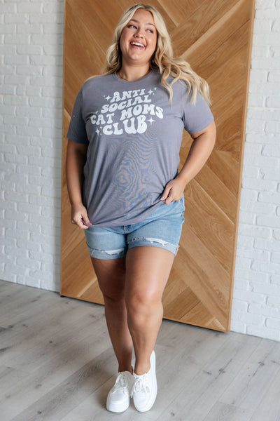 Antisocial Cat Mom Graphic Tee-Tops-Ave Shops-Market Street Nest, Fashionable Clothing, Shoes and Home Décor Located in Mabank, TX