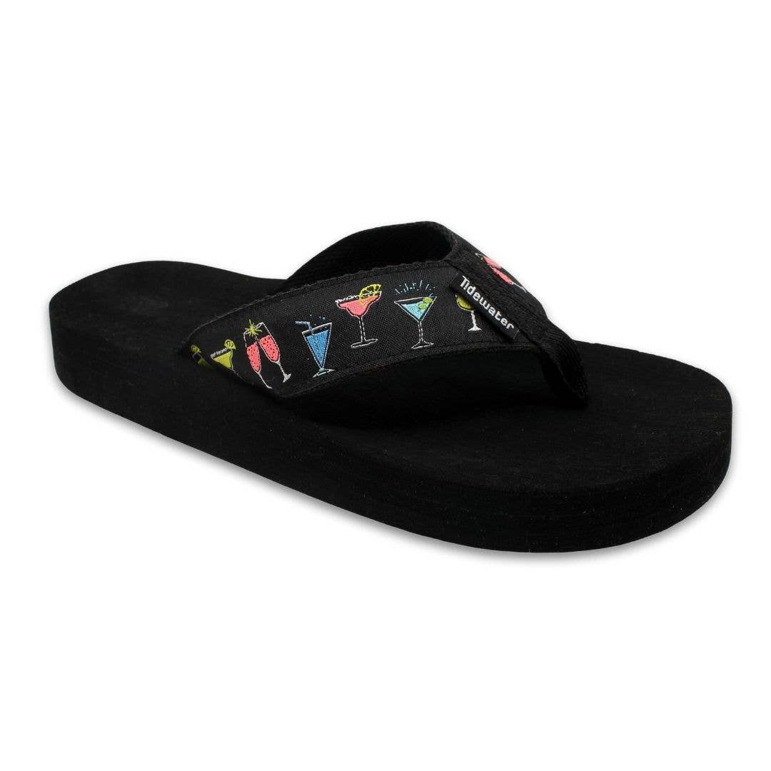 Arch Support Cushioned Flip Flops Sandals - Martini Cocktails-Tidewater Sandals-Market Street Nest, Fashionable Clothing, Shoes and Home Décor Located in Mabank, TX
