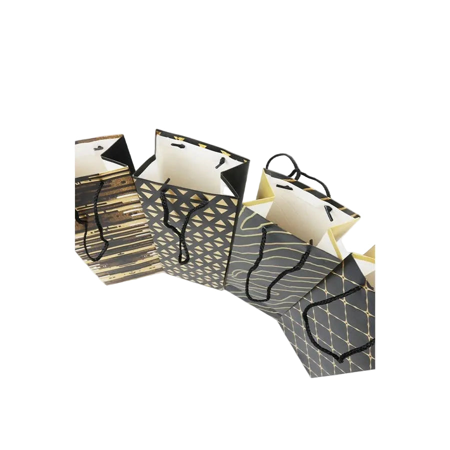Assorted Gold Pattern Wine Gift Bag-Love and Repeat-Market Street Nest, Fashionable Clothing, Shoes and Home Décor Located in Mabank, TX