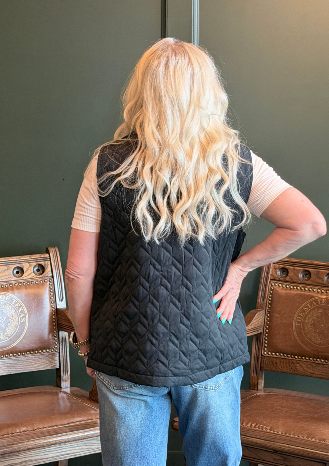Quilted Zip Up Vest in Black-08-Tops-Umgee USA Inc-Market Street Nest, Fashionable Clothing, Shoes and Home Décor Located in Mabank, TX