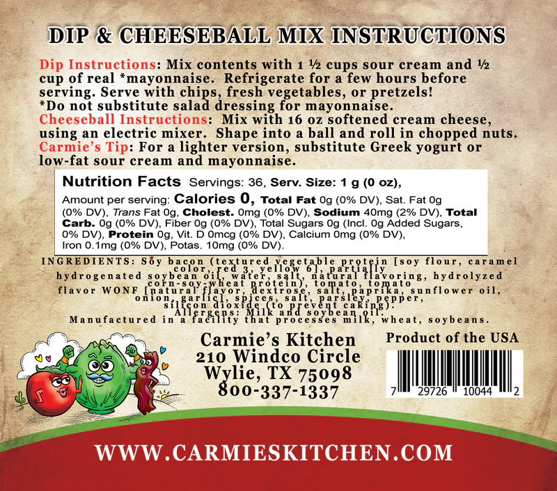 BLT Dip Mix-Carmie's Kitchen-Market Street Nest, Fashionable Clothing, Shoes and Home Décor Located in Mabank, TX