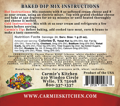 Baked Enchilada Dip Mix-Carmie's Kitchen-Market Street Nest, Fashionable Clothing, Shoes and Home Décor Located in Mabank, TX