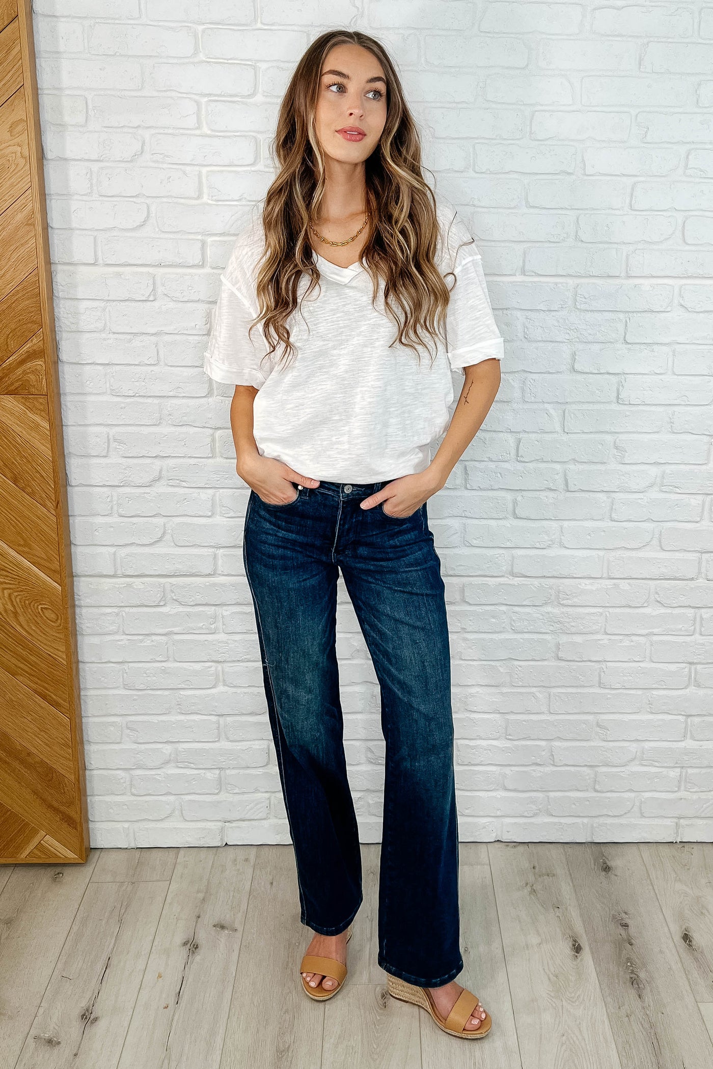 Basic Instinct Drop Shoulder V-Neck Tee in Ivory-Womens-Ave Shops-Market Street Nest, Fashionable Clothing, Shoes and Home Décor Located in Mabank, TX