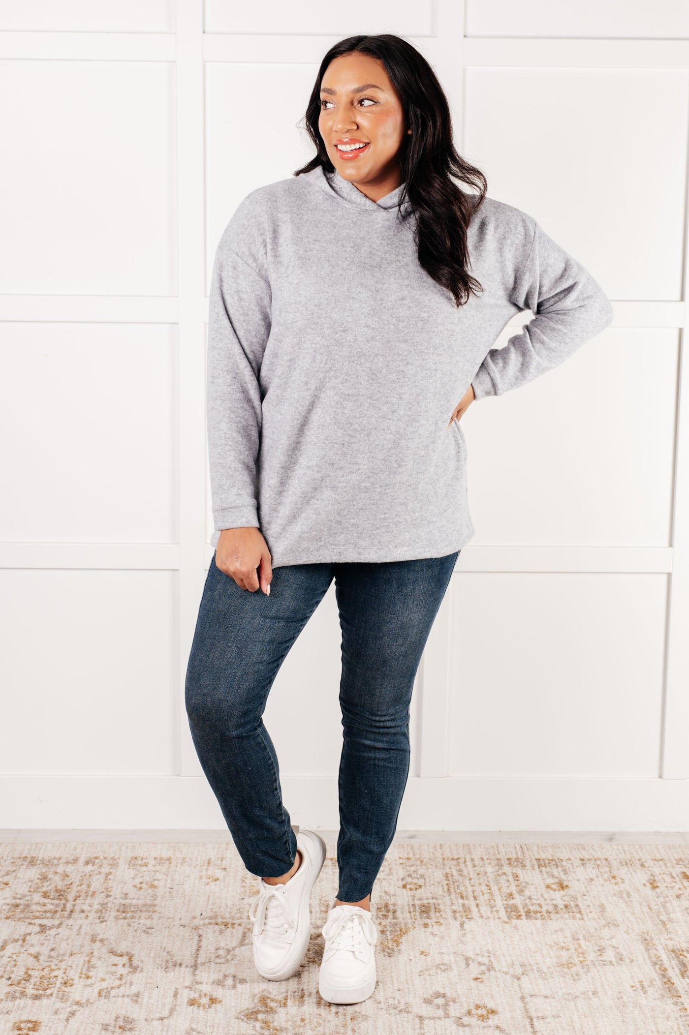 Basically My Favorite Hooded Pullover in Heather Grey-Tops-Ave Shops-Market Street Nest, Fashionable Clothing, Shoes and Home Décor Located in Mabank, TX