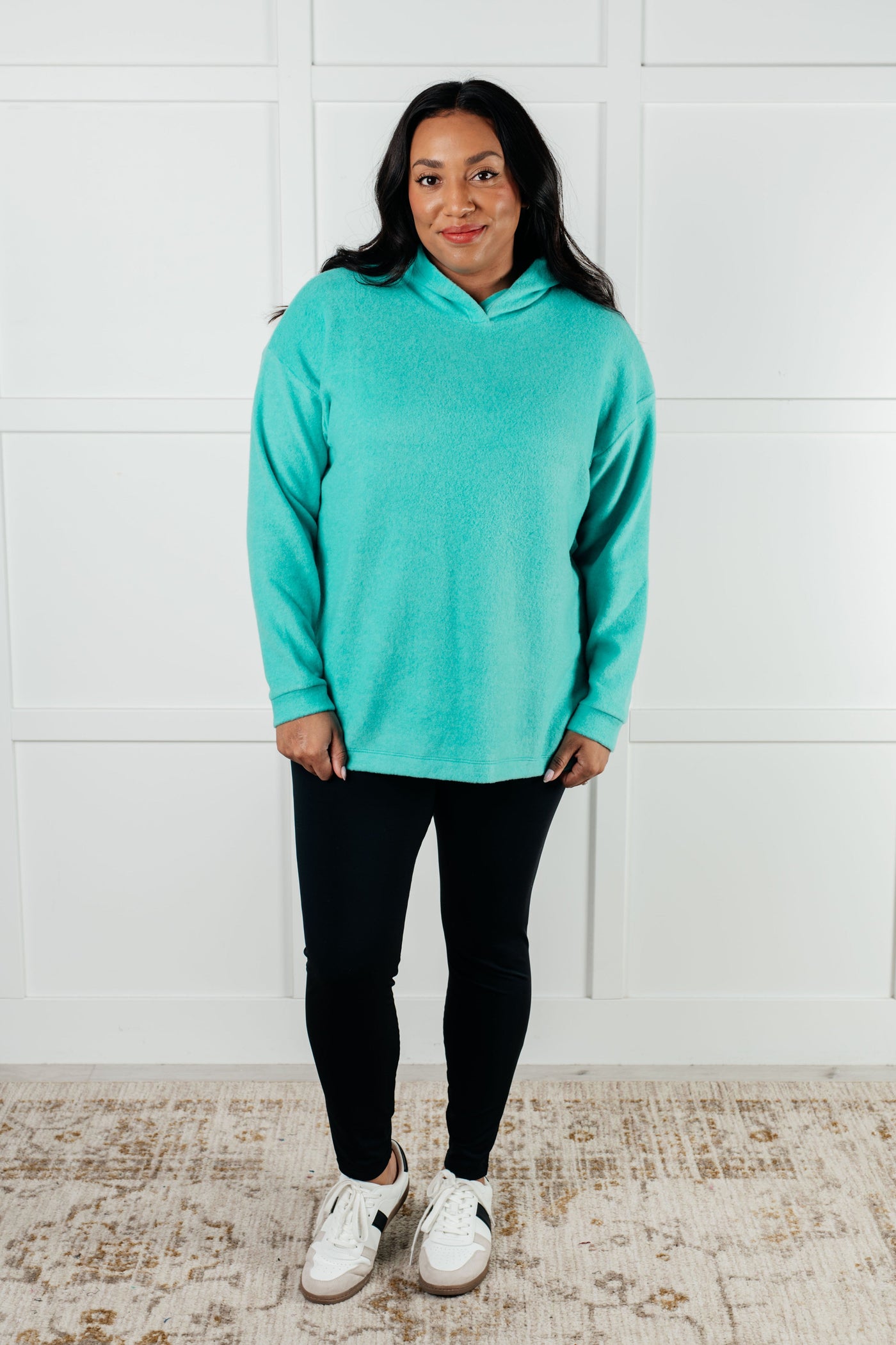 Basically My Favorite Hooded Pullover in Turquoise-Tops-Ave Shops-Market Street Nest, Fashionable Clothing, Shoes and Home Décor Located in Mabank, TX