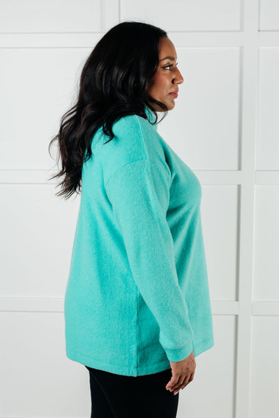 Basically My Favorite Hooded Pullover in Turquoise-Tops-Ave Shops-Market Street Nest, Fashionable Clothing, Shoes and Home Décor Located in Mabank, TX