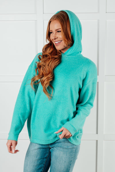 Basically My Favorite Hooded Pullover in Turquoise-Tops-Ave Shops-Market Street Nest, Fashionable Clothing, Shoes and Home Décor Located in Mabank, TX