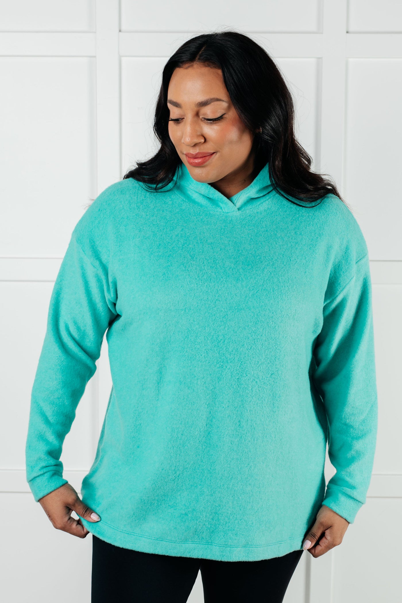 Basically My Favorite Hooded Pullover in Turquoise-Tops-Ave Shops-Market Street Nest, Fashionable Clothing, Shoes and Home Décor Located in Mabank, TX