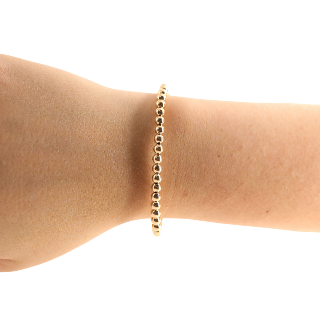 4MM Gold Beaded Bracelet-Beaded Blondes-Market Street Nest, Fashionable Clothing, Shoes and Home Décor Located in Mabank, TX