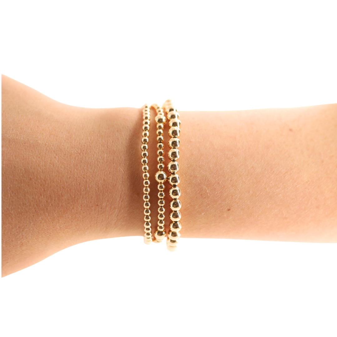 5MM Gold Beaded Bracelet-Beaded Blondes-Market Street Nest, Fashionable Clothing, Shoes and Home Décor Located in Mabank, TX