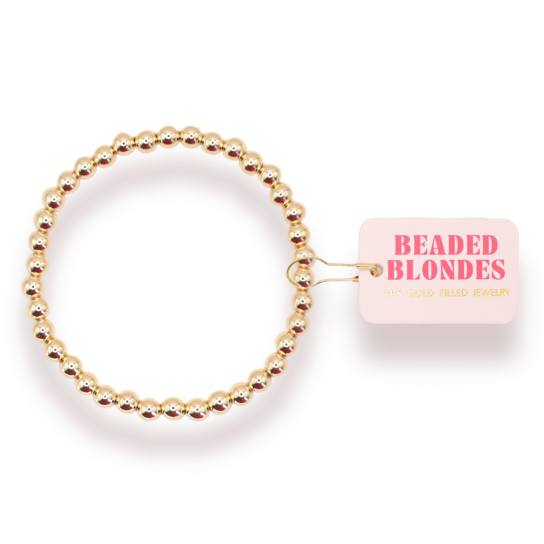 5MM Gold Beaded Bracelet-Beaded Blondes-Market Street Nest, Fashionable Clothing, Shoes and Home Décor Located in Mabank, TX