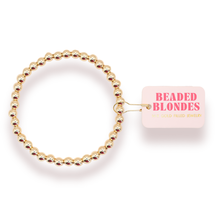 5MM Gold Beaded Bracelet-Beaded Blondes-Market Street Nest, Fashionable Clothing, Shoes and Home Décor Located in Mabank, TX