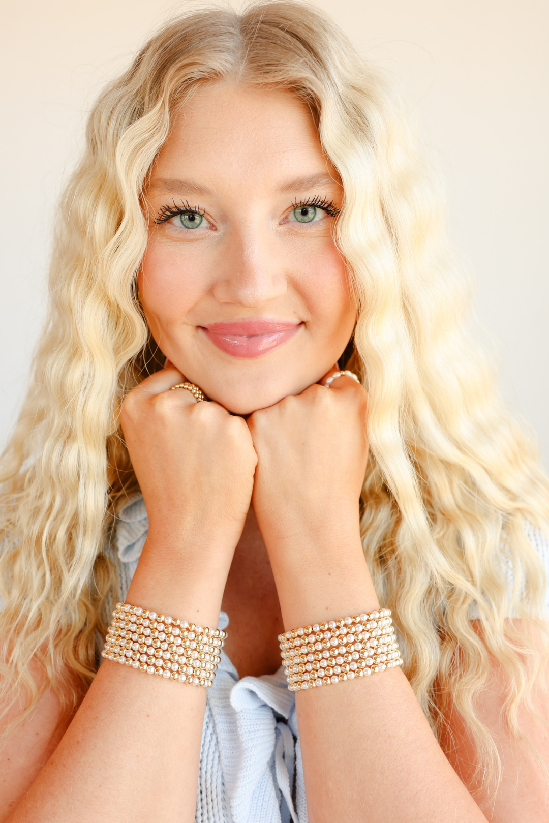 Anna Pearl Bracelet in Gold-Beaded Blondes-Market Street Nest, Fashionable Clothing, Shoes and Home Décor Located in Mabank, TX