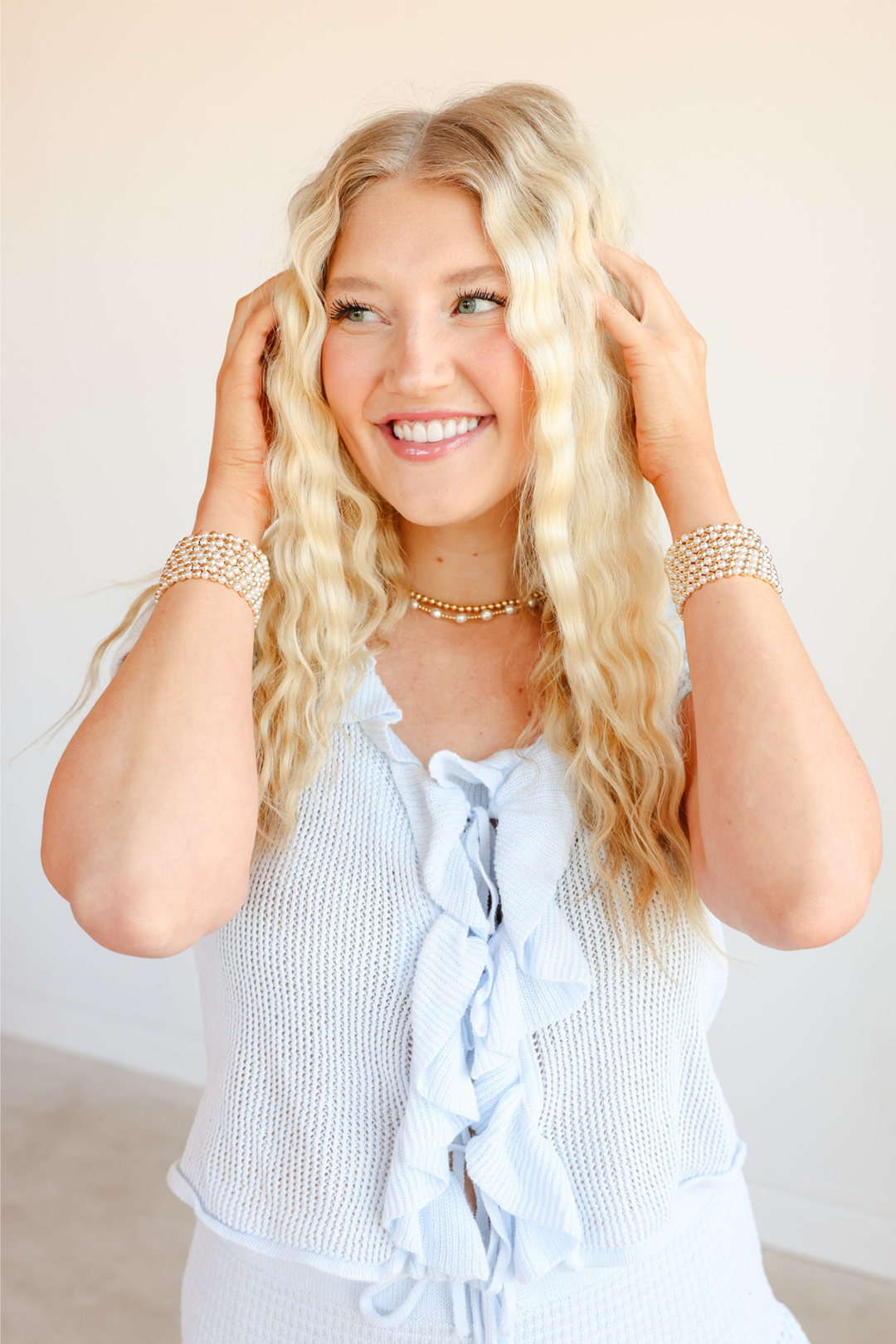 Anna Pearl Bracelet in Gold-Beaded Blondes-Market Street Nest, Fashionable Clothing, Shoes and Home Décor Located in Mabank, TX