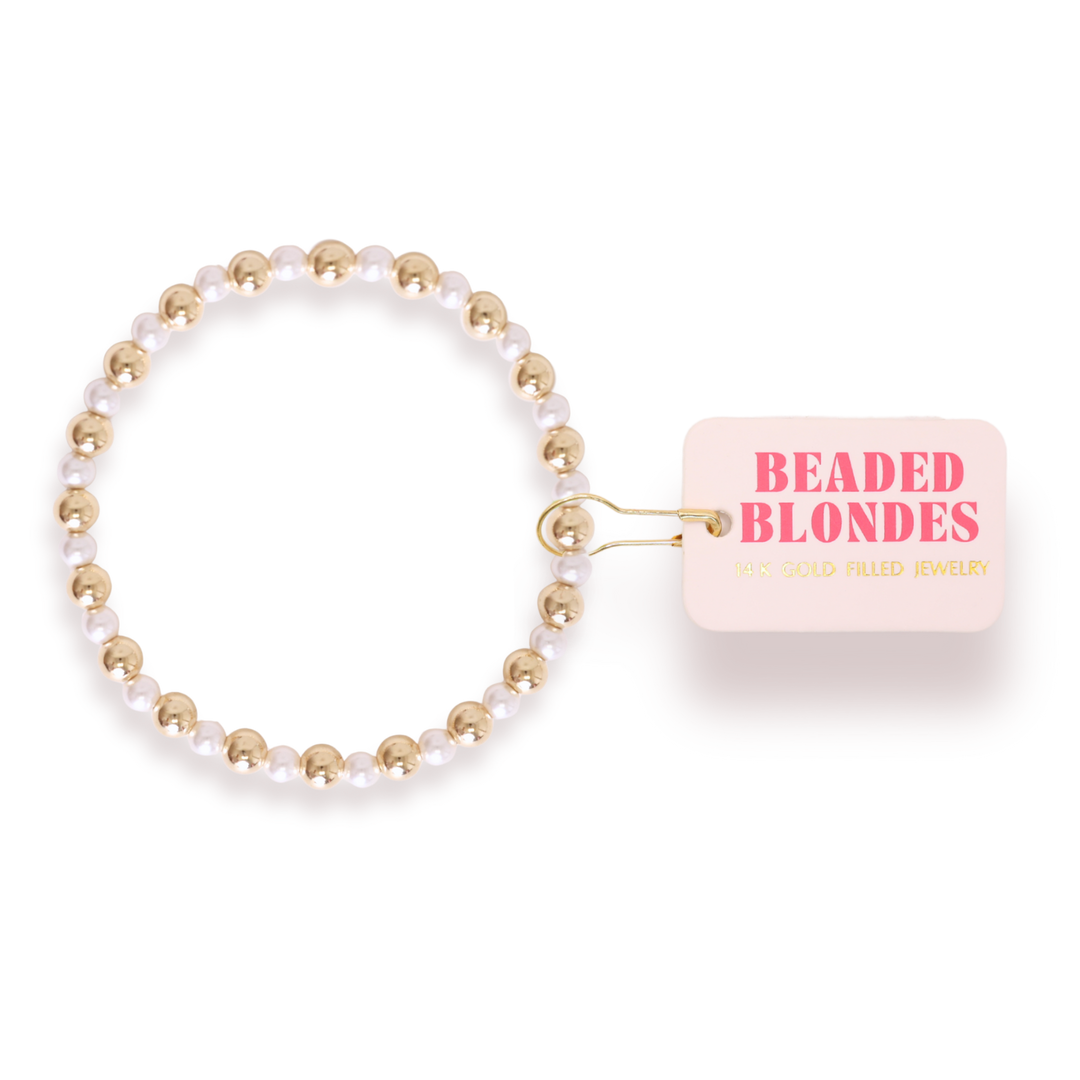 Anna Pearl Bracelet in Gold-Beaded Blondes-Market Street Nest, Fashionable Clothing, Shoes and Home Décor Located in Mabank, TX