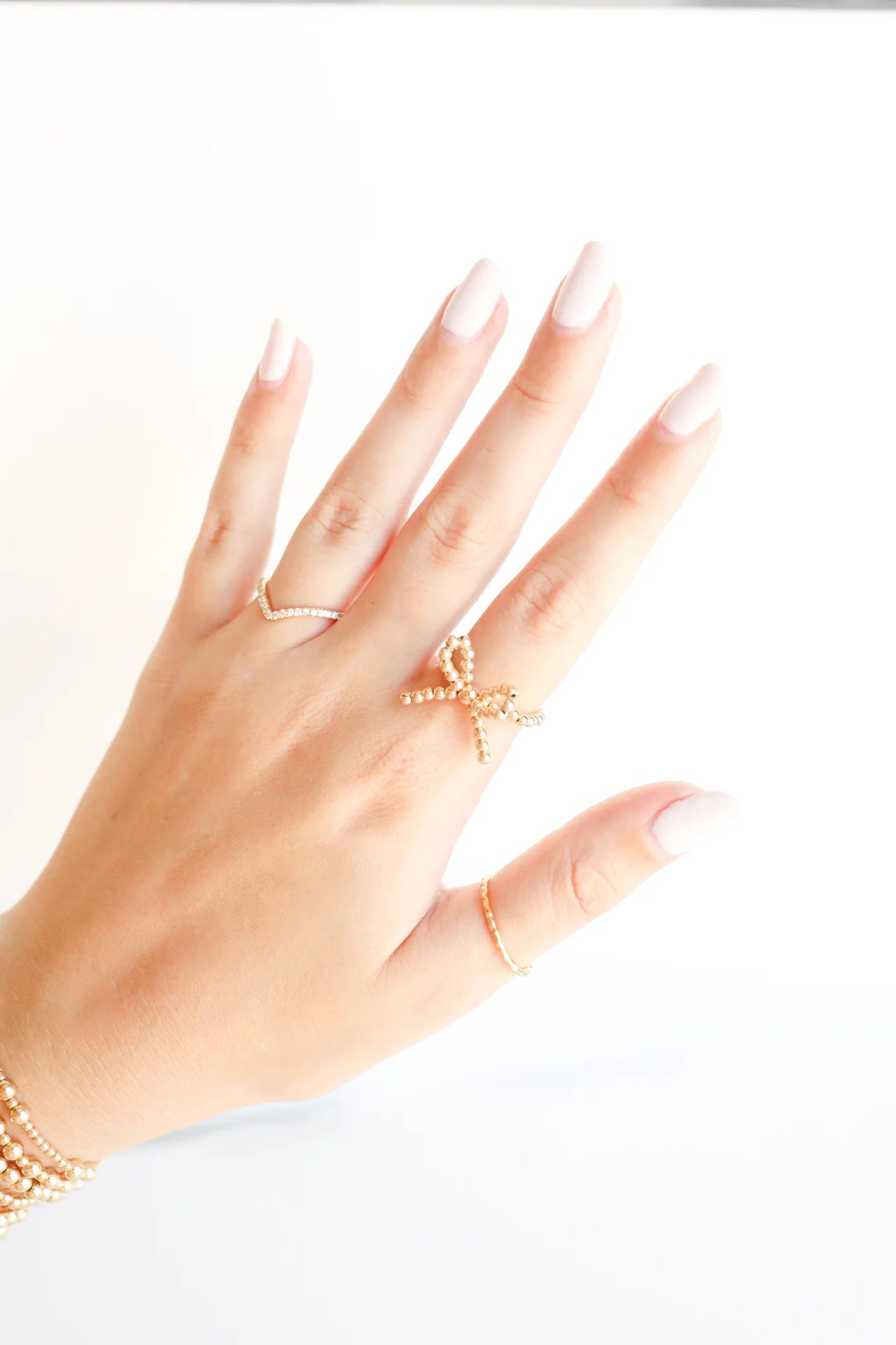 Beaed Blondes Gold Bow Ring-Rings-Beaded Blondes-Market Street Nest, Fashionable Clothing, Shoes and Home Décor Located in Mabank, TX