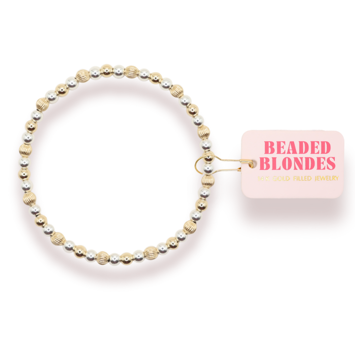 Haven Mixed Metal Fluted Bracelet-Beaded Blondes-Market Street Nest, Fashionable Clothing, Shoes and Home Décor Located in Mabank, TX