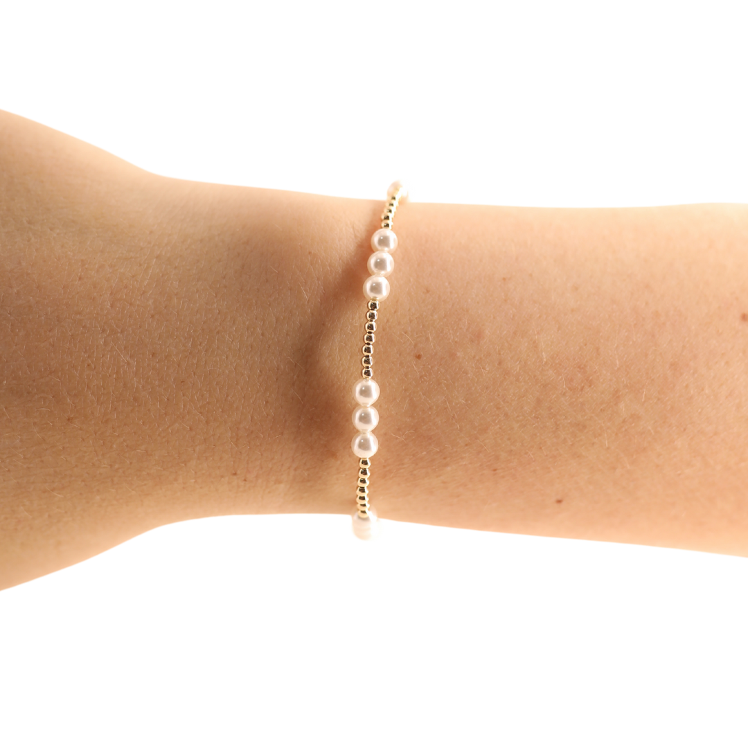 ILY Pearl Bracelet in Gold-Beaded Blondes-Market Street Nest, Fashionable Clothing, Shoes and Home Décor Located in Mabank, TX