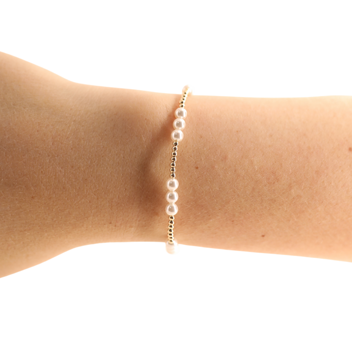 ILY Pearl Bracelet in Gold-Beaded Blondes-Market Street Nest, Fashionable Clothing, Shoes and Home Décor Located in Mabank, TX