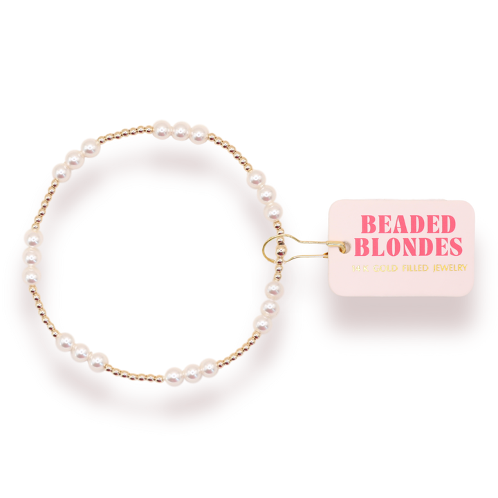ILY Pearl Bracelet in Gold-Beaded Blondes-Market Street Nest, Fashionable Clothing, Shoes and Home Décor Located in Mabank, TX