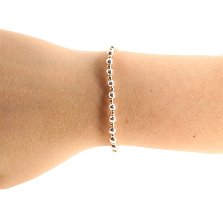 Mini Katy Bracelet in Silver with Gold-Beaded Blondes-Market Street Nest, Fashionable Clothing, Shoes and Home Décor Located in Mabank, TX